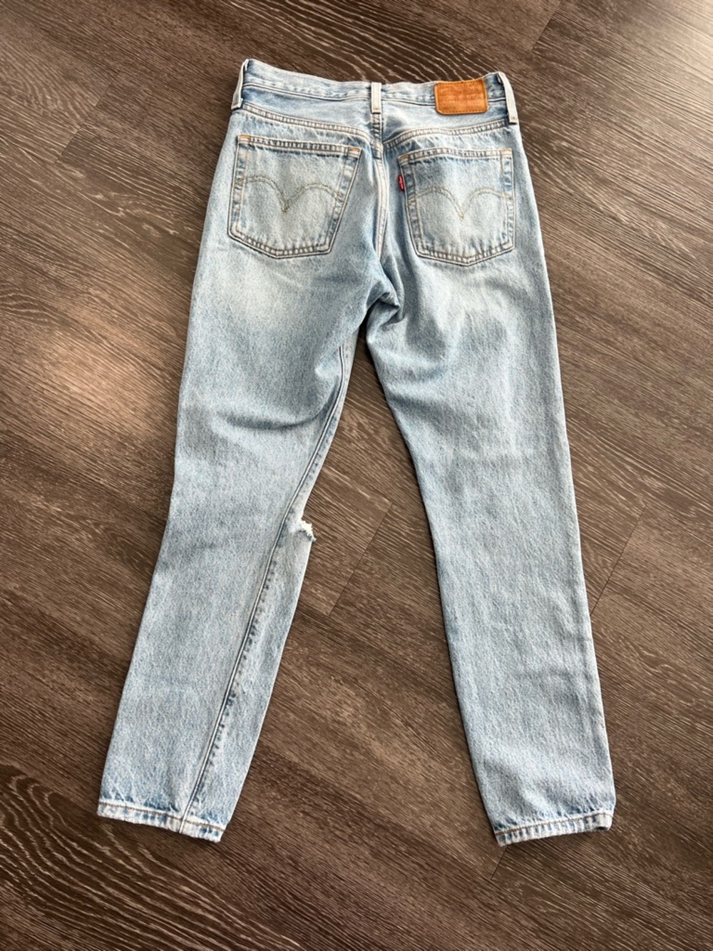 Levi's Premium Distressed 501 S Skinny Big E High-Rise Jeans - Picture 12 of 14